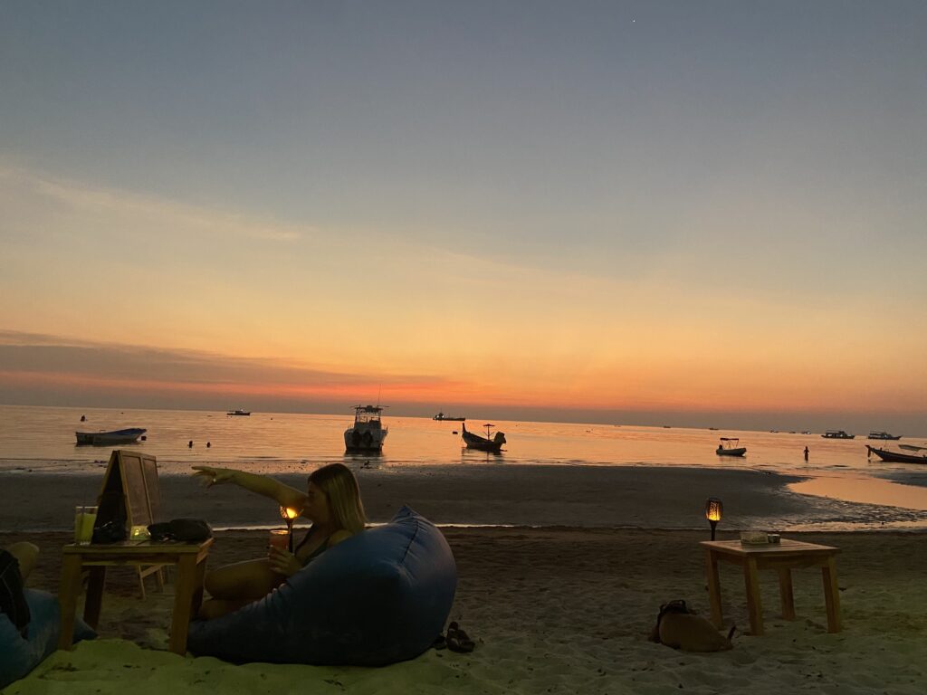 Sunset from Sairee Beach on Koh Tao is a must-see